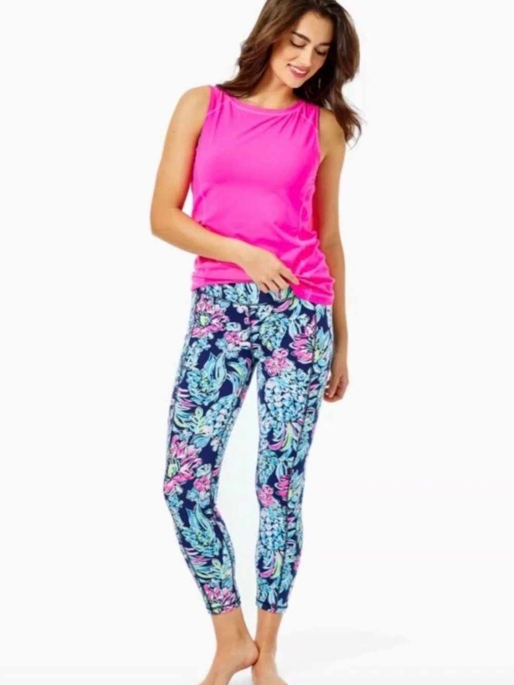 Lilly Pulitzer Weekender high rise midi leggings Pineapple Paradise SZ Small